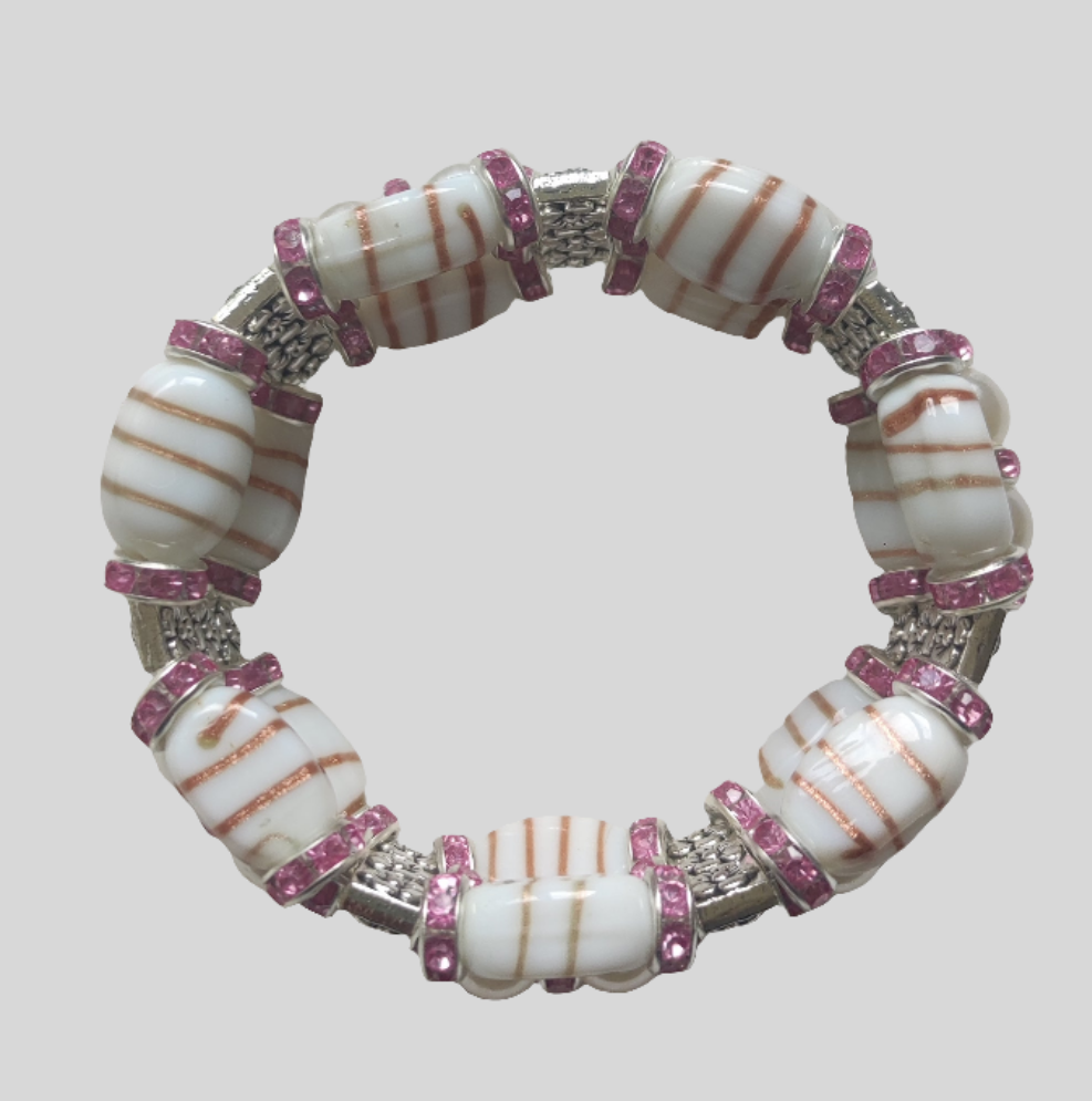 Bracelet en verre avec perles d'espacement