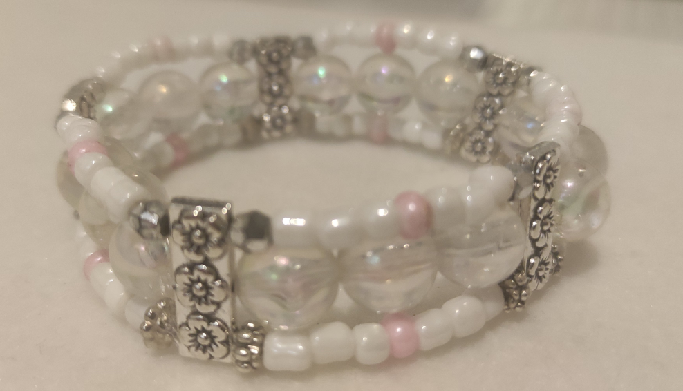 Bracelet en perles transparent