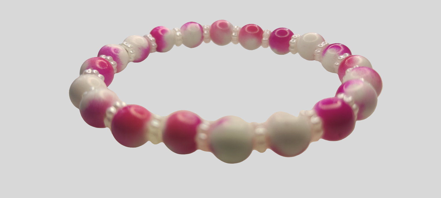 Bracelet en perles avec perles d'espacement blanc