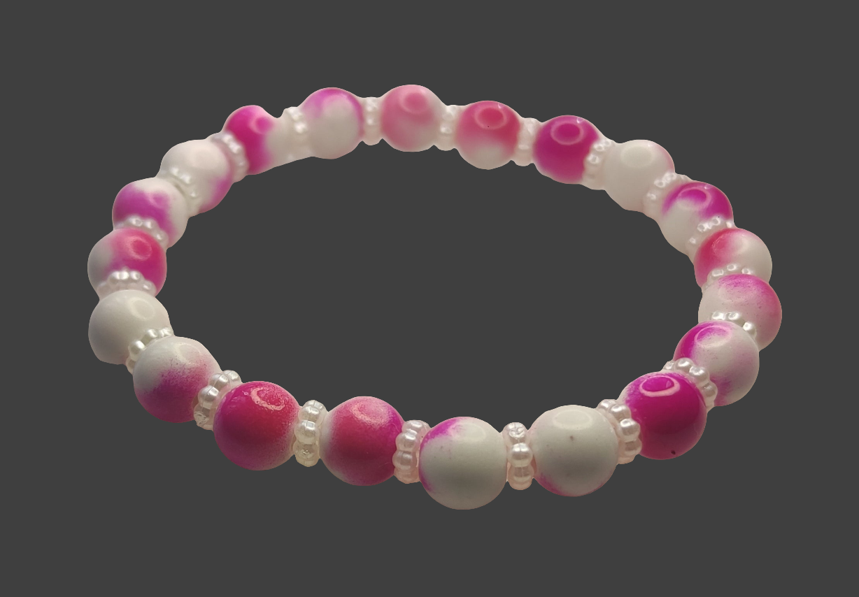 Bracelet en perles avec perles d'espacement blanc