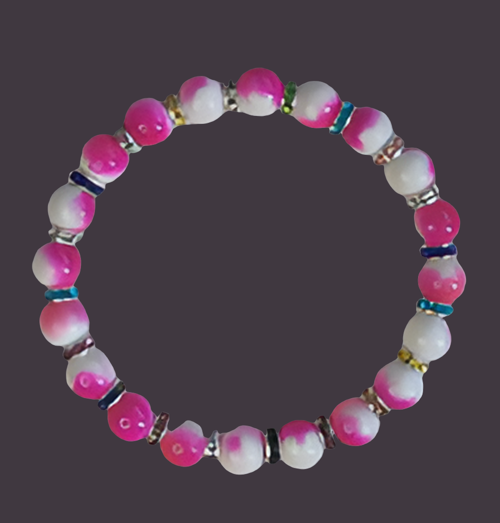 Bracelet en perles avec perles d'espacement de couleurs