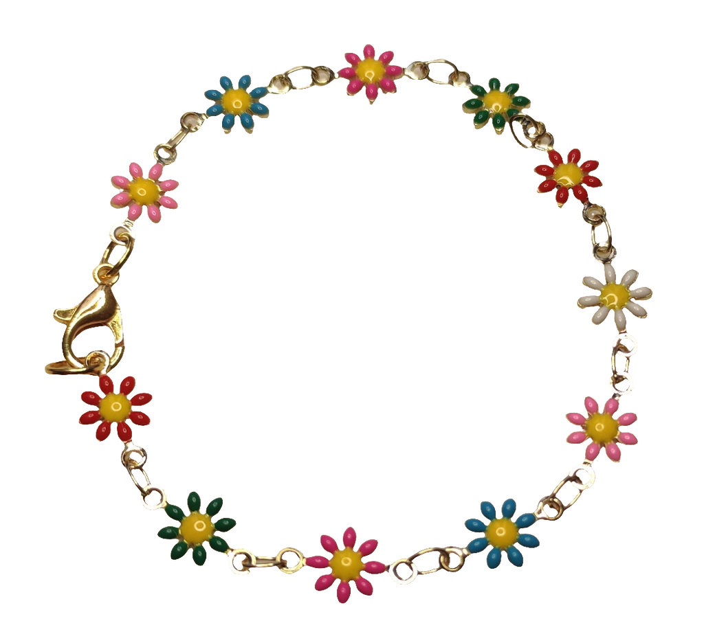 Bracelet en métal fleurs