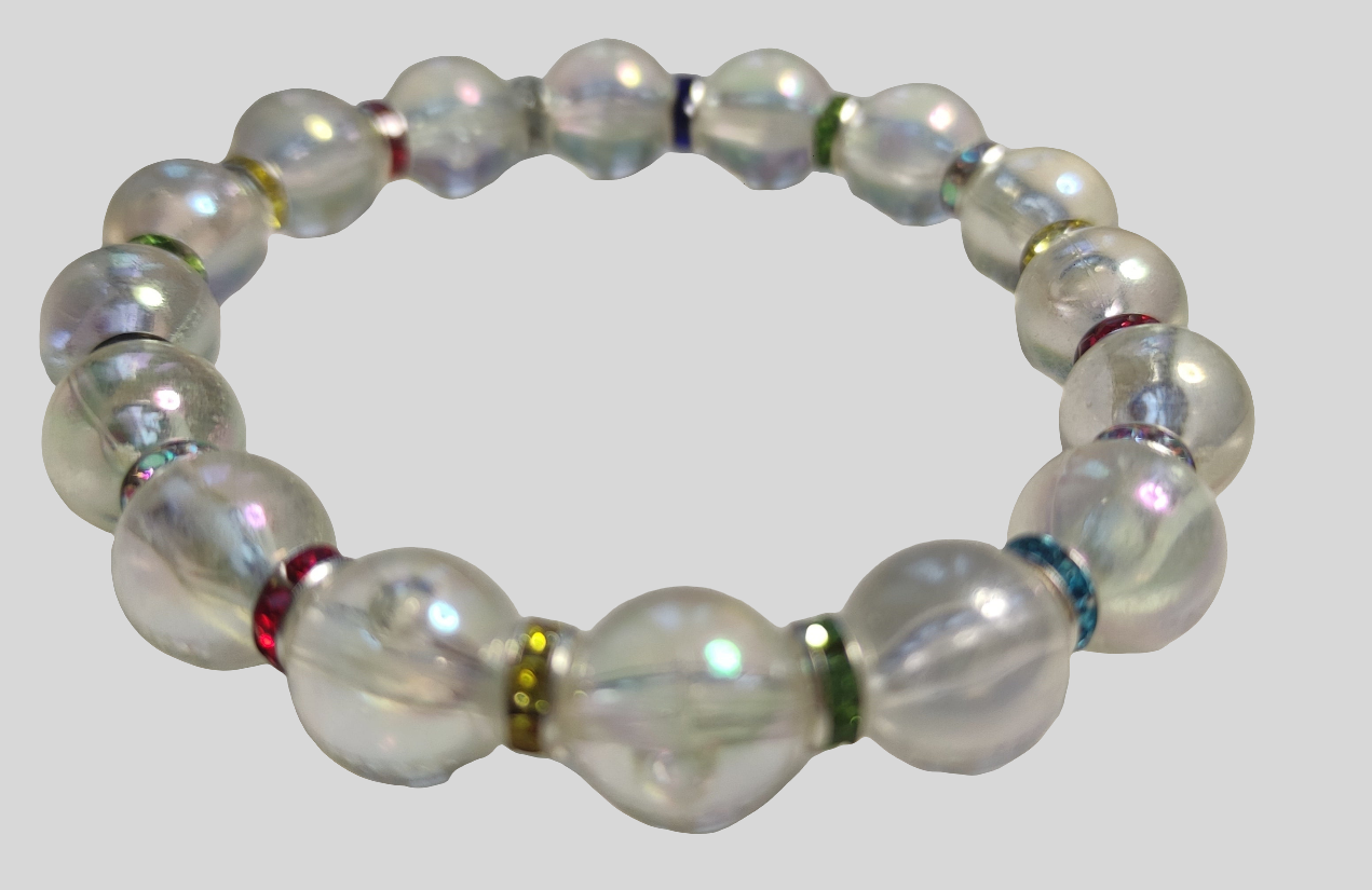 Bracelet en perles transparent brillant