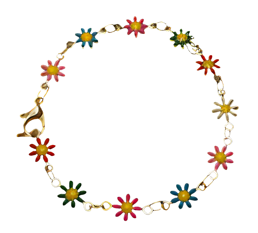 Bracelet en métal fleurs