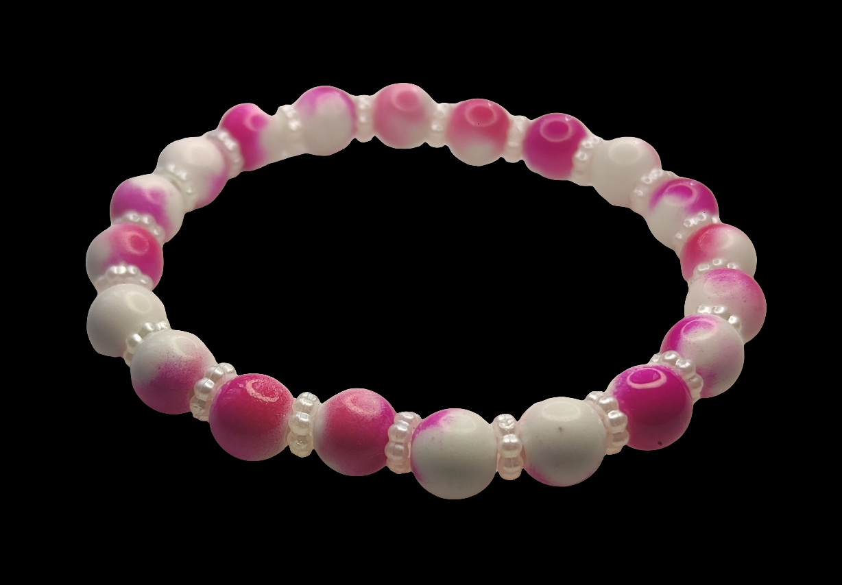 Bracelet en perles avec perles d'espacement blanc