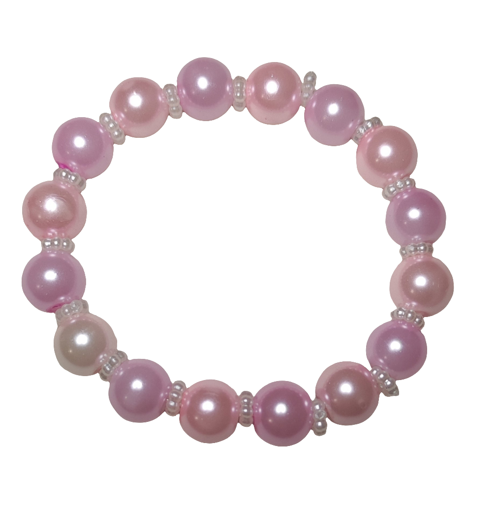 Bracelet en perles de verre rose bonbon avec des perles d'espacement
