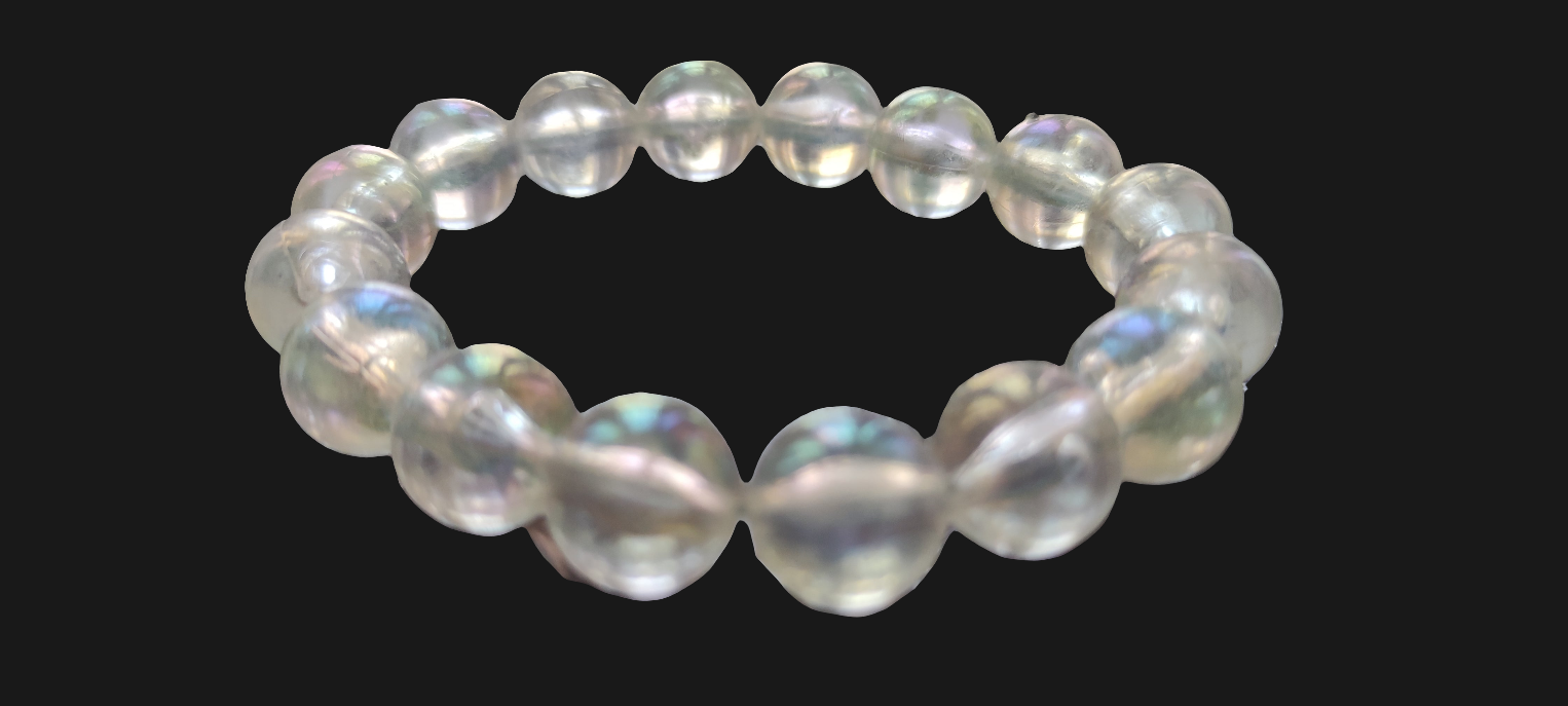 Bracelet en perles transparent brillant