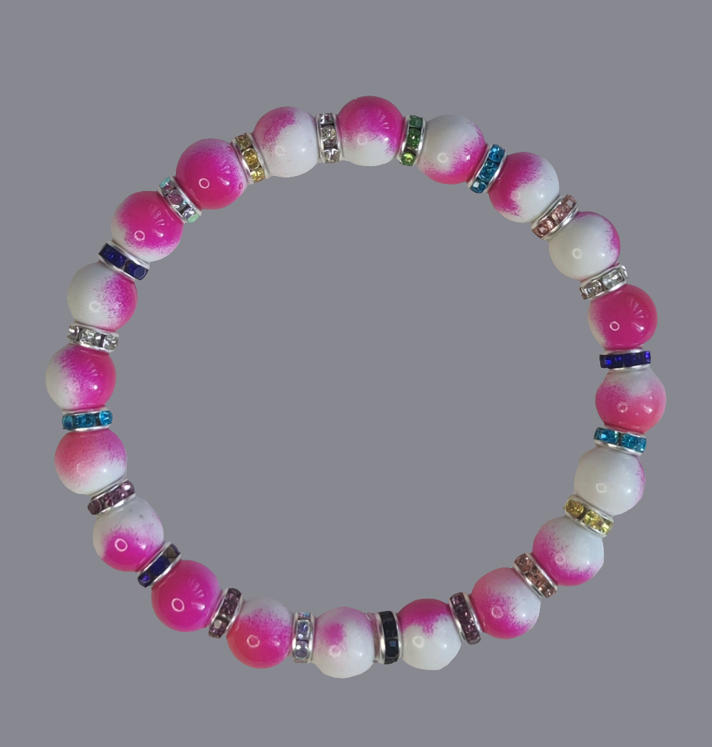 Bracelet en perles avec perles d'espacement de couleurs
