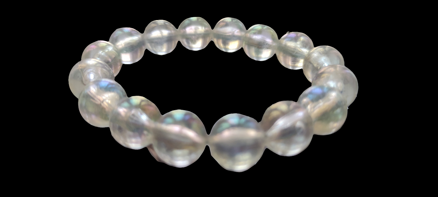Bracelet en perles transparent brillant