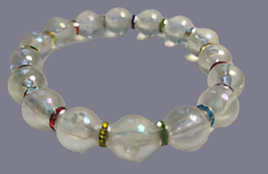 Bracelet en perles transparent brillant