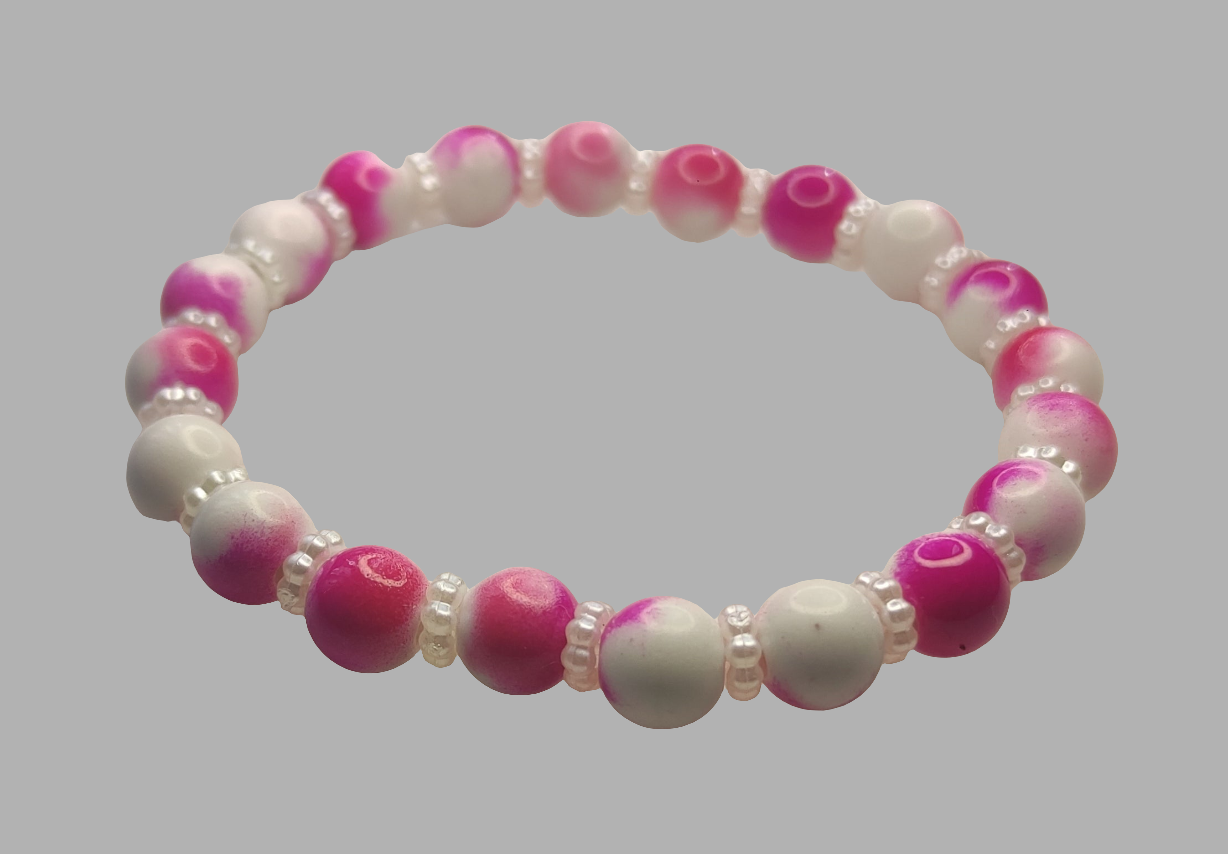 Bracelet en perles avec perles d'espacement blanc