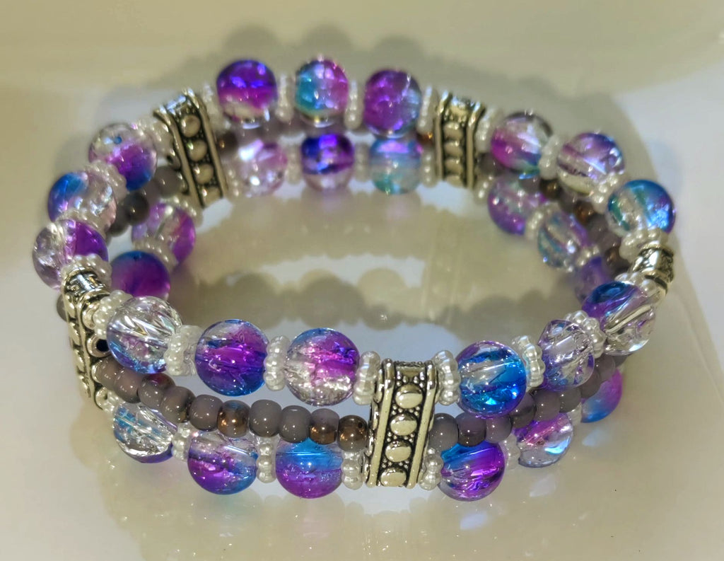 Bracelet en perles de verre galaxie