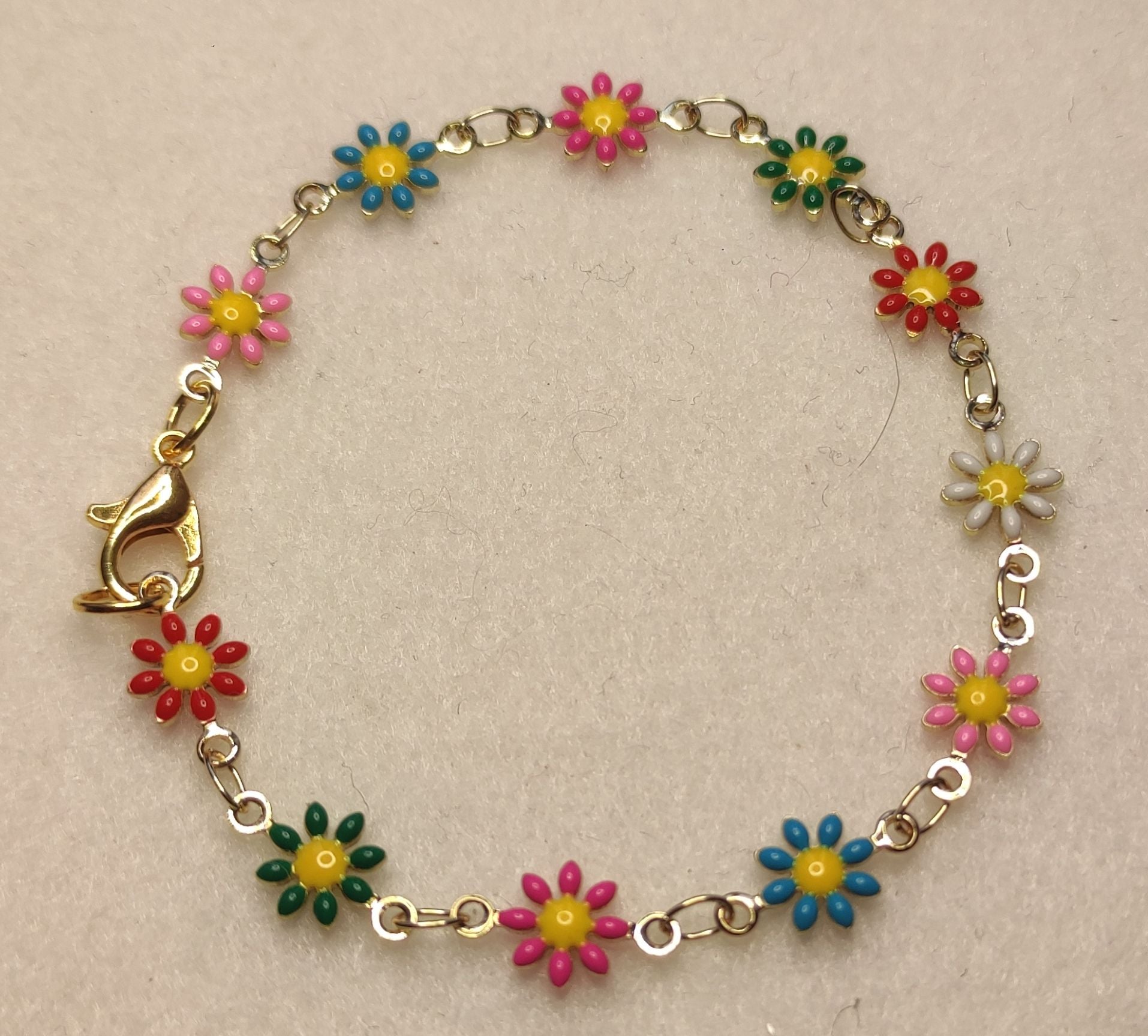 Bracelet en métal fleurs