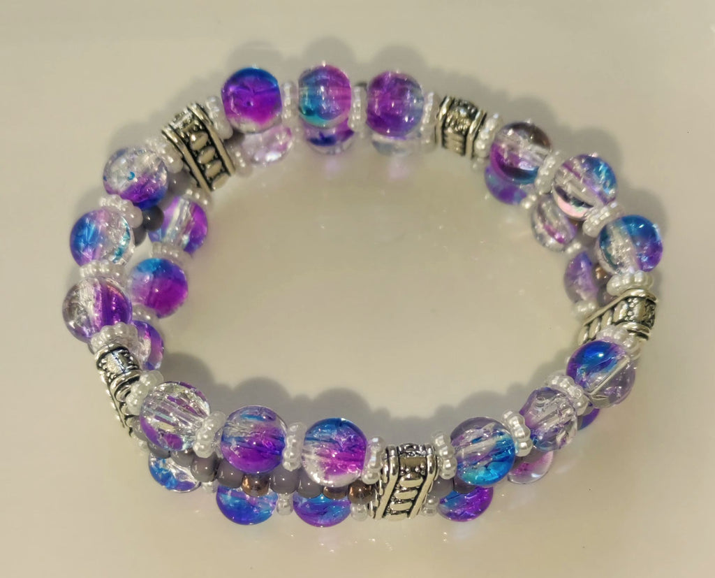 Bracelet en perles de verre galaxie
