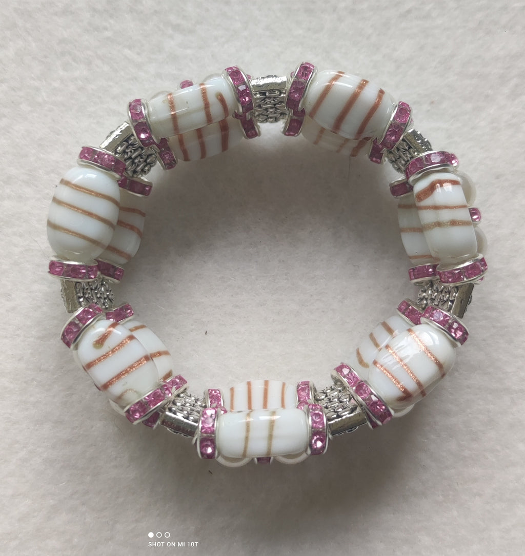Bracelet en verre avec perles d'espacement