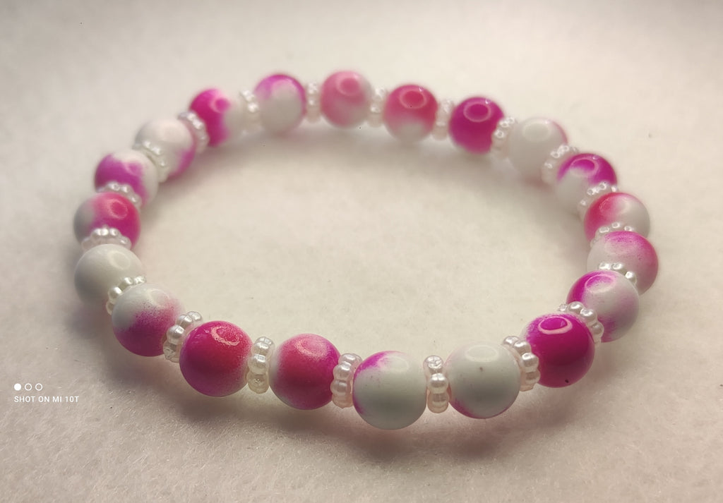 Bracelet en perles avec perles d'espacement blanc