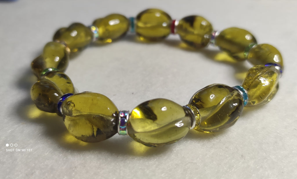 Perles de verre vert clair