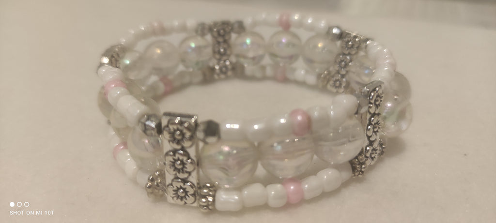Bracelet en perles transparent