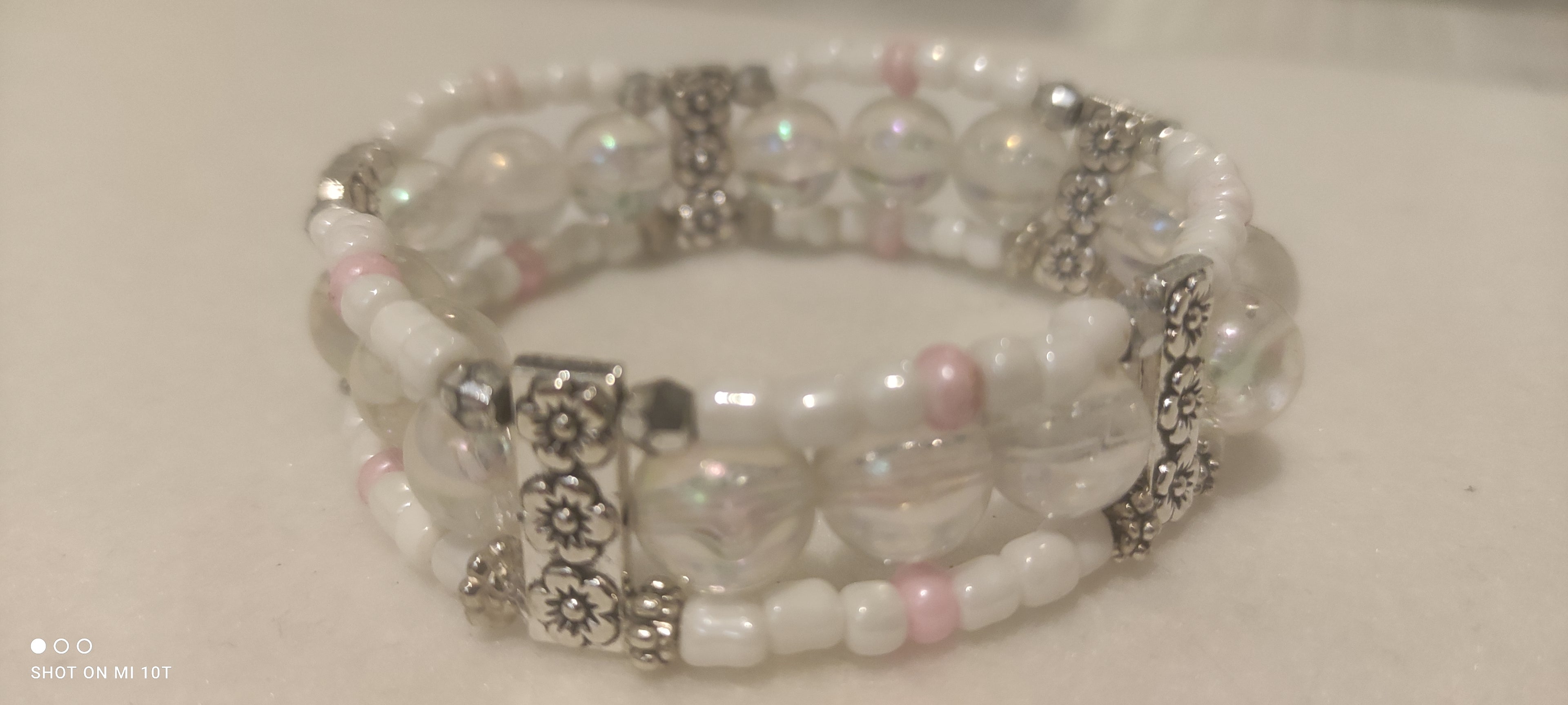 Bracelet en perles transparent