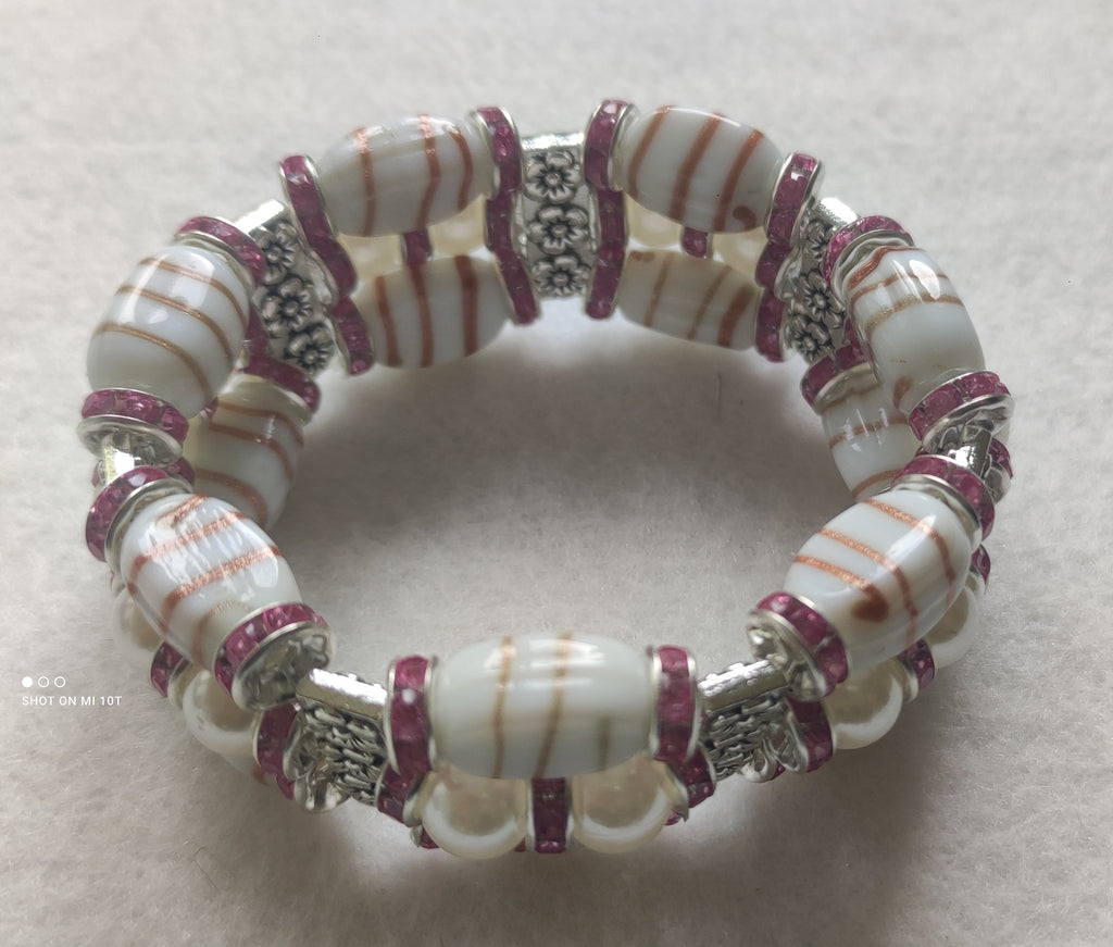 Bracelet en verre avec perles d'espacement